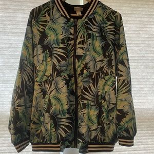 Palm print bomber jacket